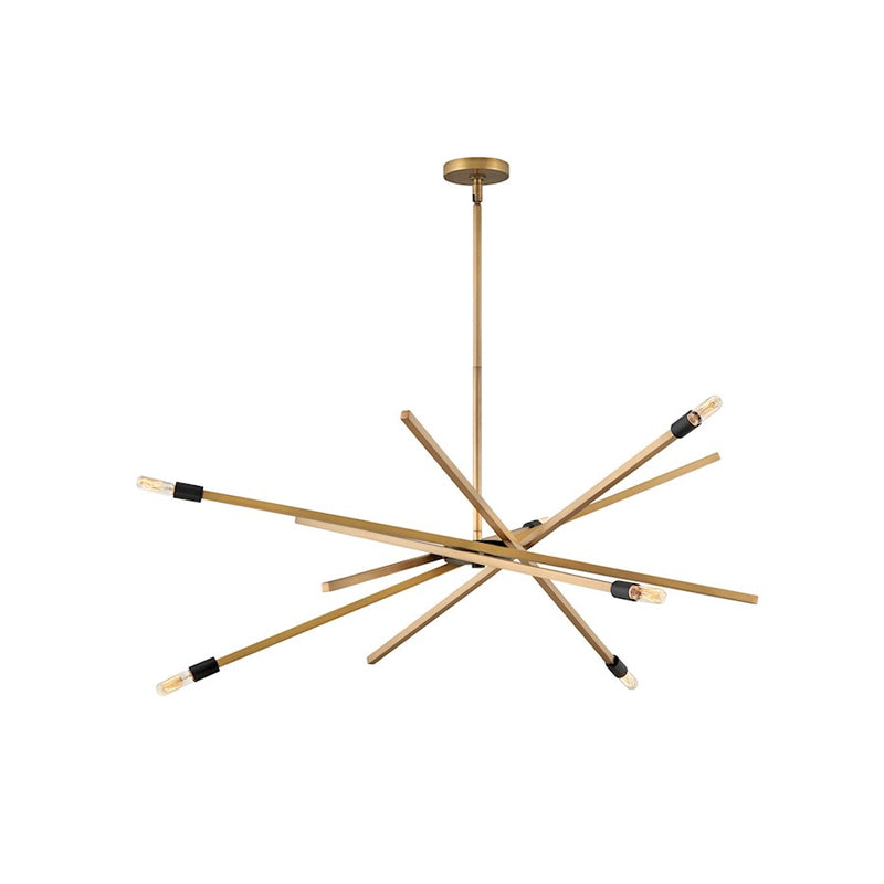 Hinkley Lighting Archer 6 Light Chandelier, Heritage Brass
