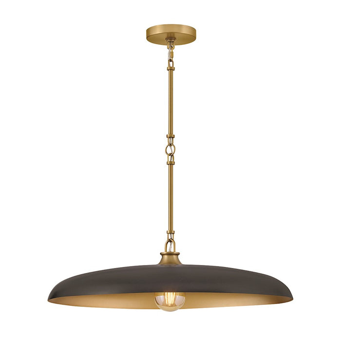 Hinkley Lighting Sadie 1Lt 24" Dome Chandelier, Brass/Black - 48165LCB-BK