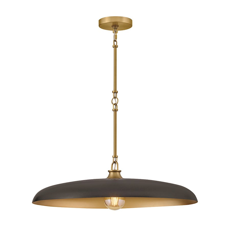 Hinkley Lighting Sadie 1Lt 24" Dome Chandelier, Brass/Black