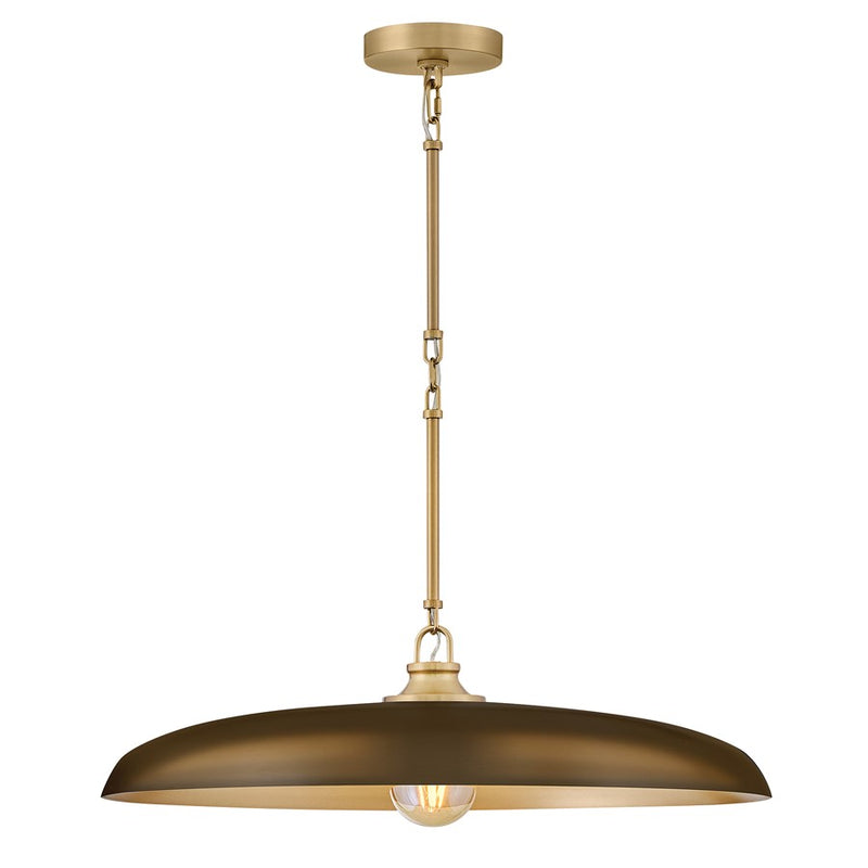 Hinkley Sadie 24in 1-Light Chandelier | Transitional Lacquered Brass and Heritage Bronze Steel | Dining Room & Living Room | 24 x 24 x | Model 48165LCB-HZ