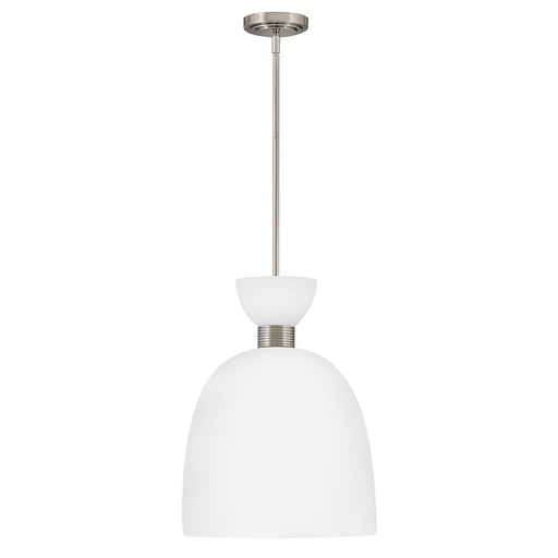 Hinkley Lighting Tallulah 1 Light Pendant, Polished Nickel/Etched Opal