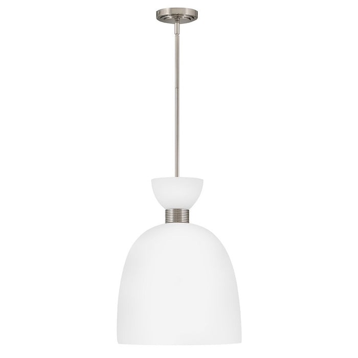 Hinkley Lighting Tallulah 1 Light Pendant, Polished Nickel/Etched Opal