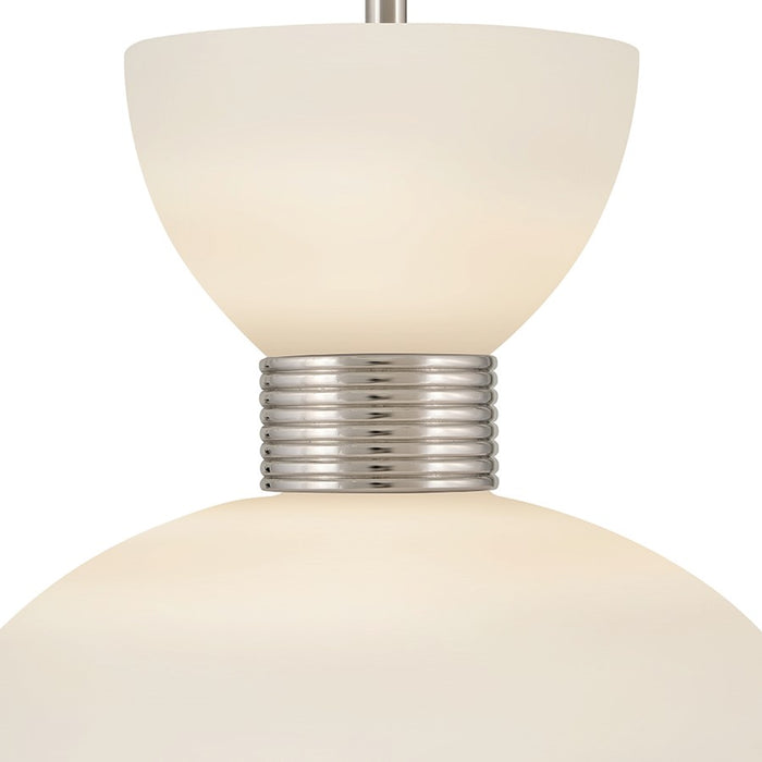 Hinkley Lighting Tallulah 1 Light Pendant, Polished Nickel/Etched Opal