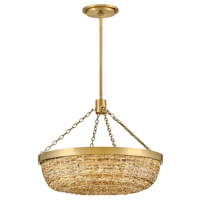 Hinkley Sanibel 4Lt Convertible Semi-Flush Mount, Brass - 48423LCB-NAT