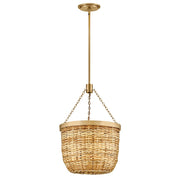 Hinkley Lighting Sanibel 3Lt Convertible Pendant, Lacquered Brass - 48427LCB-NAT