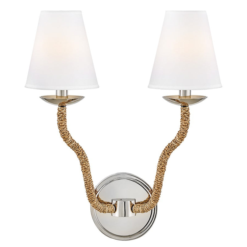 Hinkley Lighting Harwich 2 Light Wall Mount, Polished Nickel - 48440PN-NAT