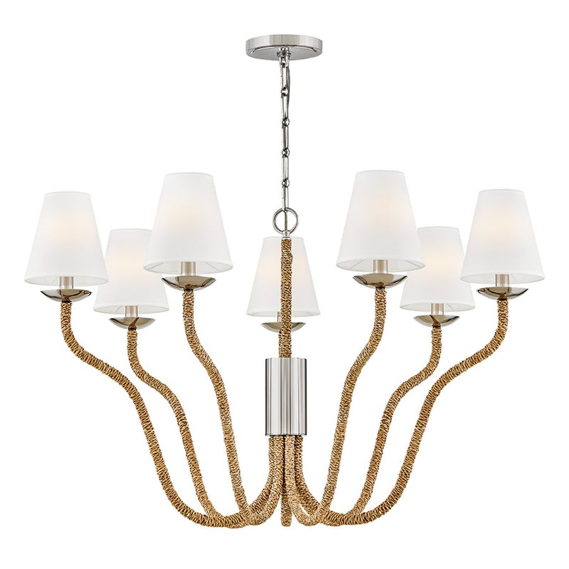Hinkley Lighting Harwich 7 Light Chandelier, Polished Nickel