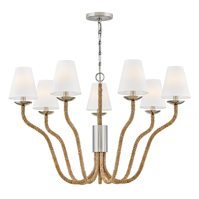 Hinkley Lighting Harwich 7 Light Chandelier, Polished Nickel - 48445PN-NAT
