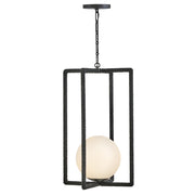 Hinkley Lighting Keona 1Lt Pendant, Painted Black Oxide/Etched Opal - 48517PBO