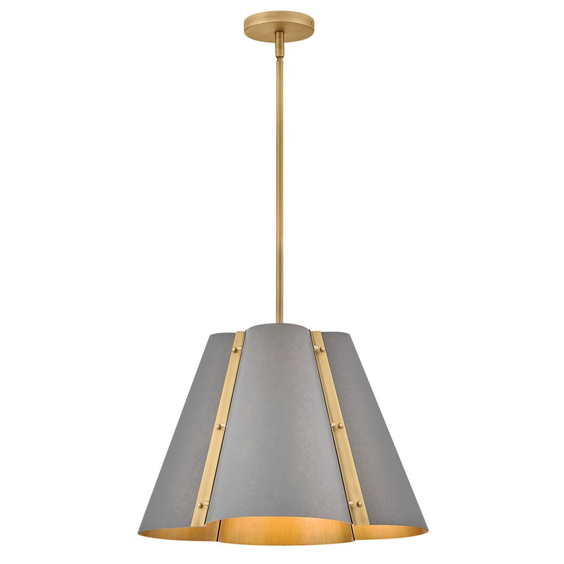 Hinkley Bowman 19in 3-Light Pendant | Transitional Slate Bronze Steel and Heritage Brass Accents | Living & Dining Room | 19 x 19 x | Model 48544SXB-HB