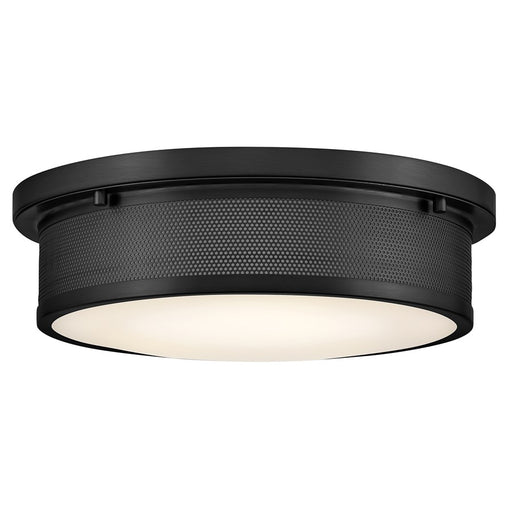 Hinkley Lighting Pierce 3 Light Flush Mount, Black/Etched Opal - 48561BK