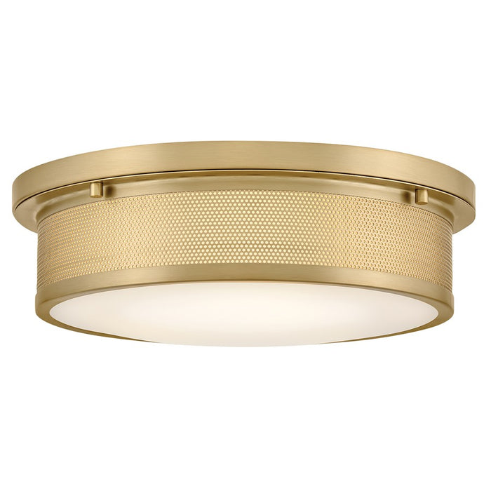 Hinkley Lighting Pierce 3Lt Flush Mount, Lacquered Brass/Etched Opal - 48561LCB