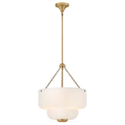 Hinkley Lighting Adella 5 Light Pendant, Lacquered Brass/Etched Opal - 48573LCB