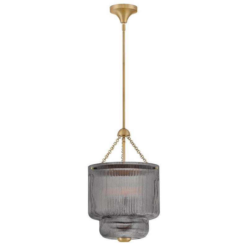 Hinkley Lighting Adella 4 Light Pendant, Lacquered Brass/Smoke - 48577LCB-SM
