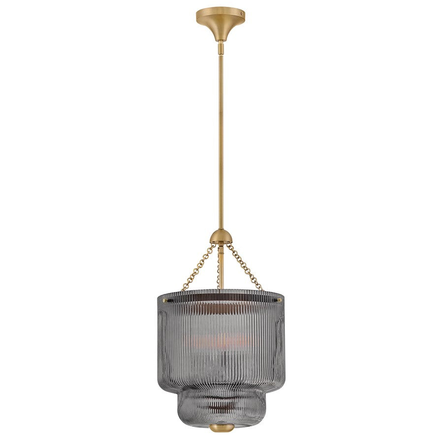 Hinkley Lighting Adella 4 Light Pendant, Lacquered Brass/Smoke - 48577LCB-SM