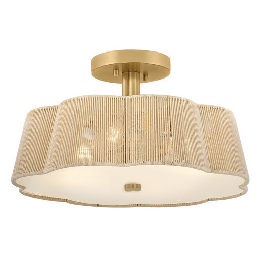 Hinkley Lighting Sasha 4Lt Semi-Flush Mount, Lacquered Brass/Etched - 48583LCB
