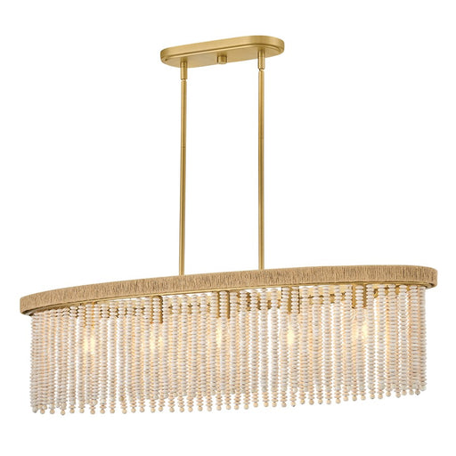 Hinkley Lighting Indra 5 Light Linear Chandelier, Lacquered Brass - 48605LCB