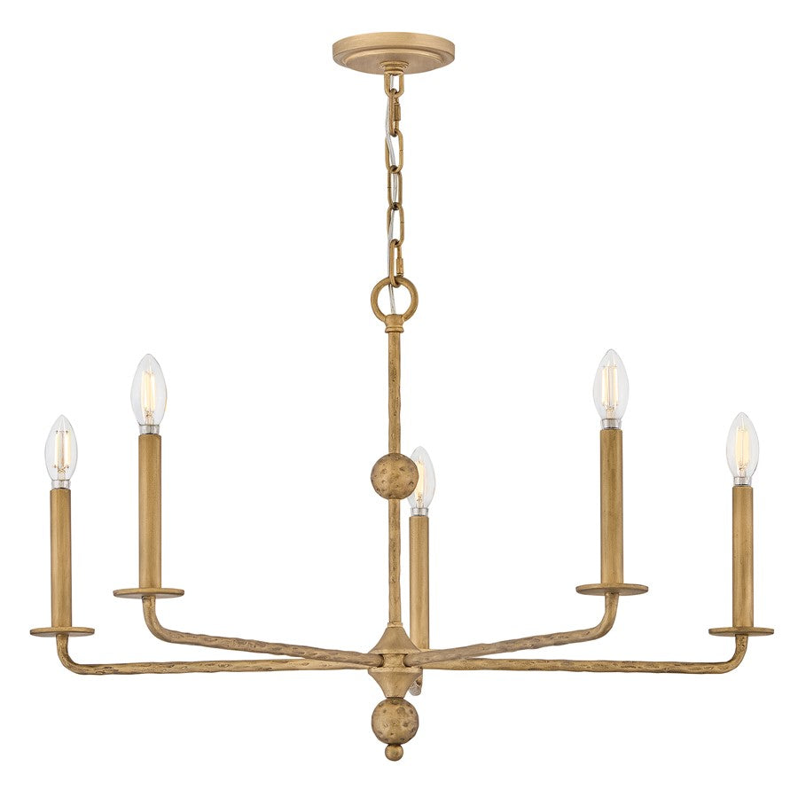 Hinkley Lighting Ansel 5 Light Chandelier, Burnished Gold - 48624BNG