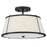 Hinkley Lighting Clarke 2 Light Semi-Flush Mount, Black/Off-White - 4893BK