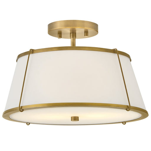 Hinkley Lighting Clarke 2Lt Semi-Flush Mount, Lacquered Dark Brass - 4893LDB-OW