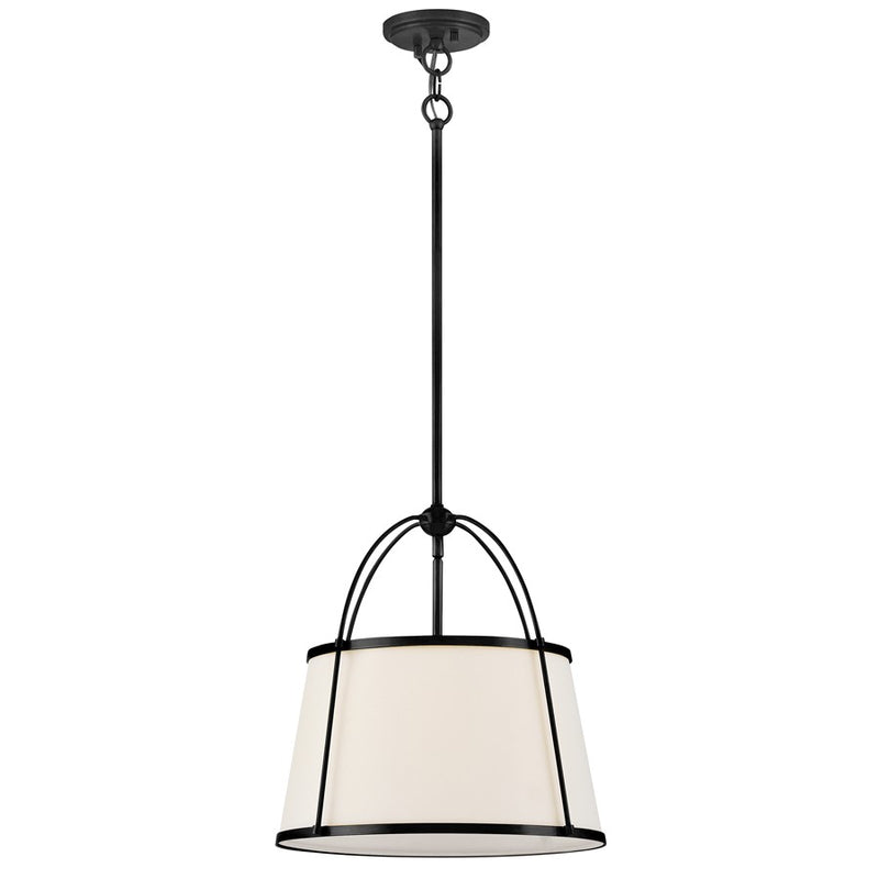 Hinkley Lighting Clarke 1 Light Pendant, Black/Off-White