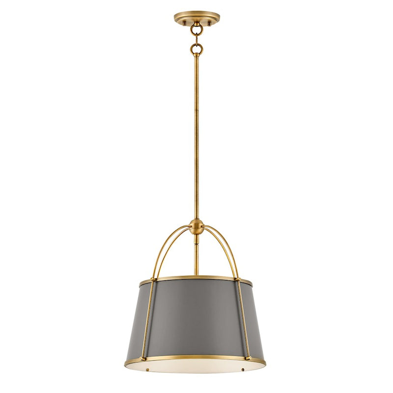 Hinkley Lighting Clarke 1 Light Medium Pendant, Lacquered Dark Brass