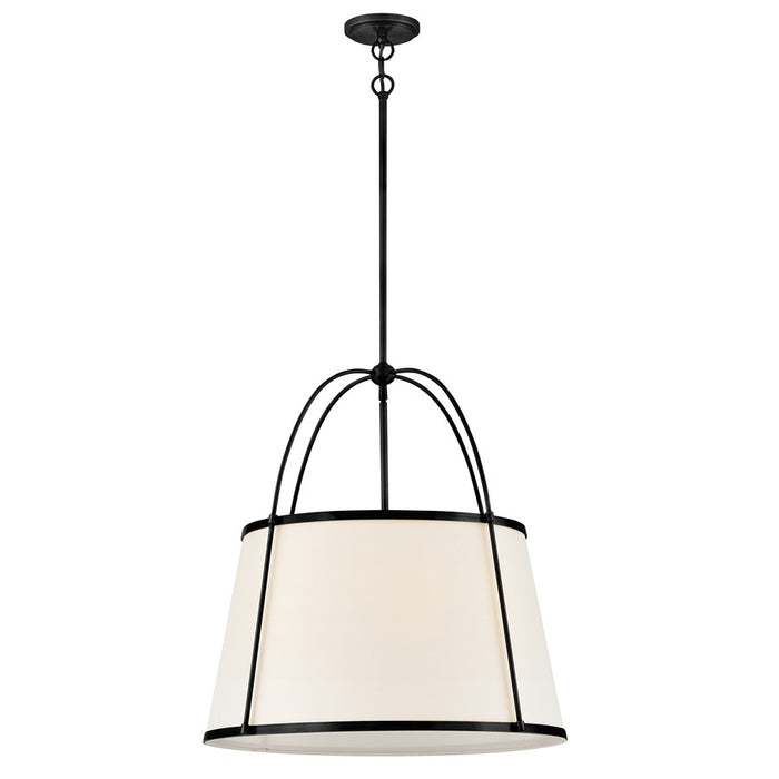 Hinkley Lighting Clarke 4 Light Chandelier, Black/Off-White - 4895BK