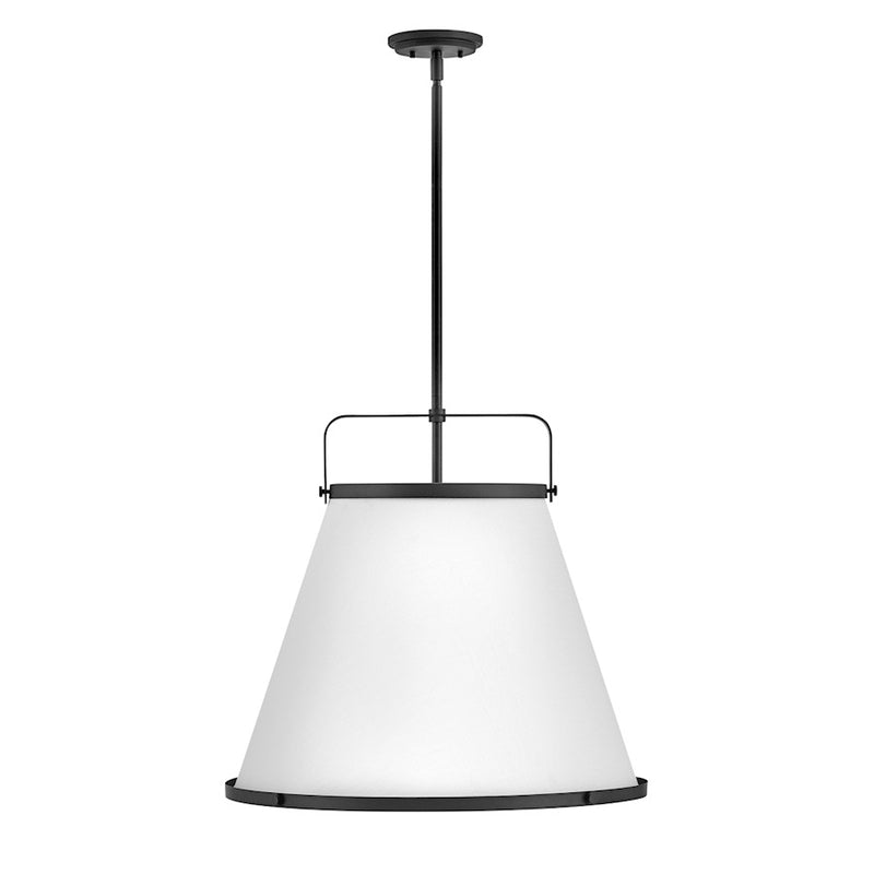 Hinkley Lark 24in 3-Light Pendant | Traditional Transitional Lacquered Brass Steel and Off-White Textured Fabric | Kitchen Island & Dining | Model 4995LCB
