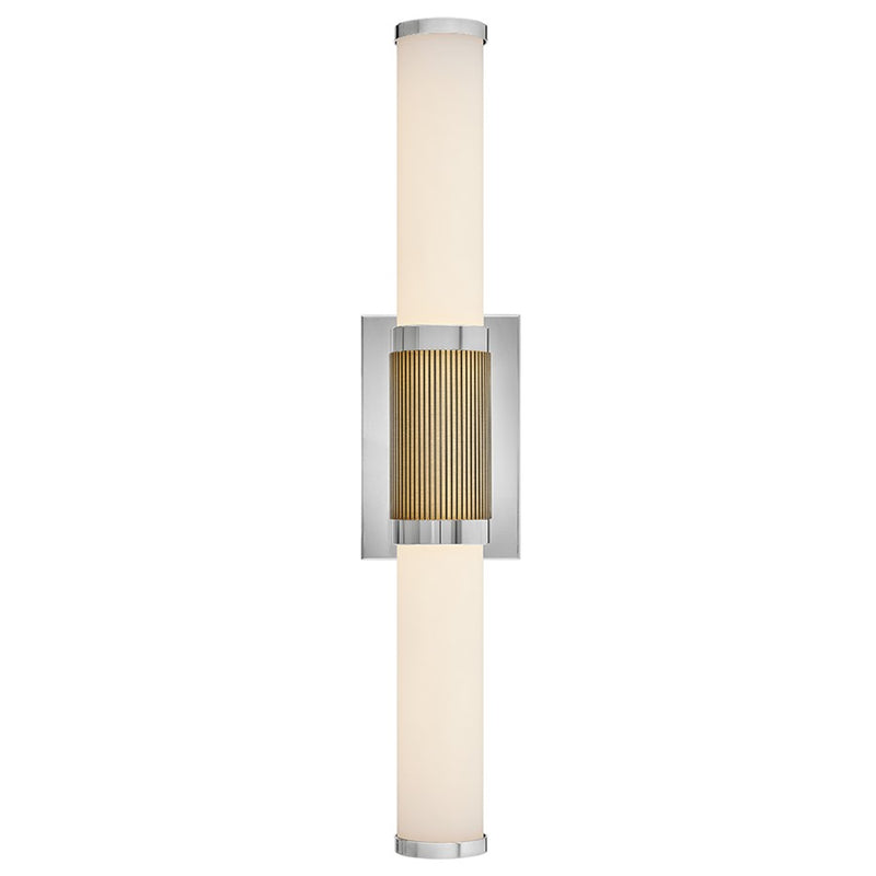Hinkley Zevi 23in 1-Light LED Vanity Light | Transitional Polished Nickel Steel and Etched Opal Glass | Bathroom Vanity | 3.75 x 22.75 x | Model 50062PN