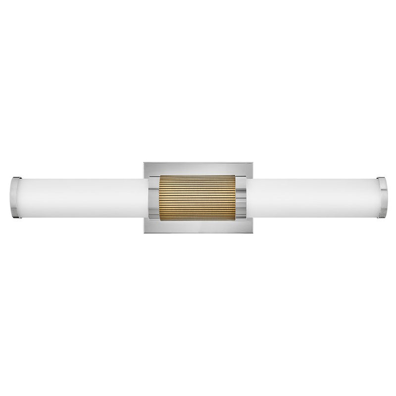 Hinkley Zevi 23in 1-Light LED Vanity Light | Transitional Polished Nickel Steel and Etched Opal Glass | Bathroom Vanity | 3.75 x 22.75 x | Model 50062PN