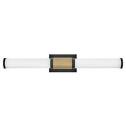 Hinkley Lighting Zevi LED 29" Vanity, Black/Brass/Etched Opal - 50063BK-LCB