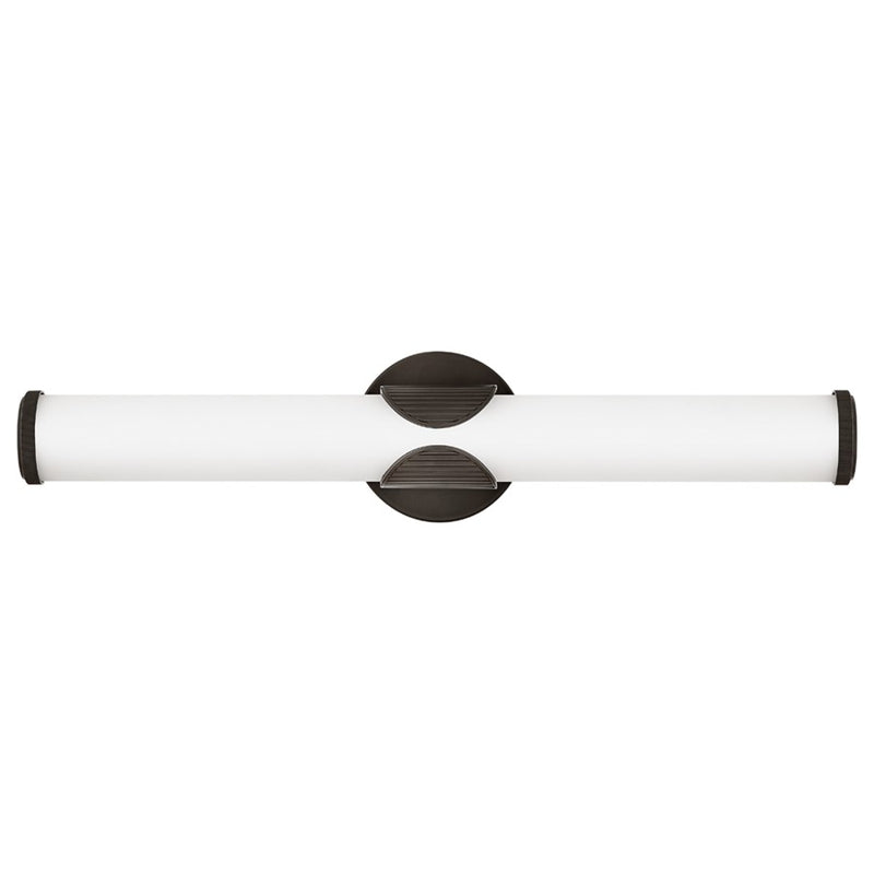 Hinkley Femi 22in 1-Light LED Vanity Light | Traditional Transitional Black Oxide Steel and Etched Opal Glass | Bathroom Vanity | 3.75 x | Model 50082BX