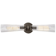 Hinkley Lighting Jude 2 Light Vanity, Black Oxide/Clear Fluted - 50092BX