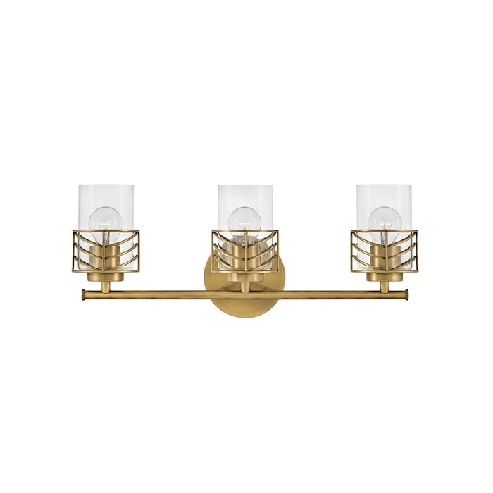 Hinkley Lighting Della 3-Light Bath Vanity Light | Black Finish | Clear Glass Shade | Transitional Vanity Light Above the Bathroom Mirror | 50263BK
