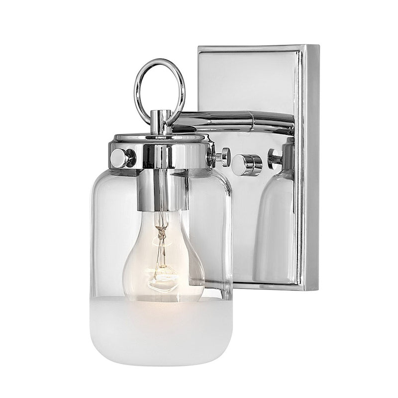 Hinkley Penley 1-Light Vanity Light | Traditional Coastal Polished Nickel Steel and Clear Etched Glass | Bathroom & Powder Room | 4.5 x | Model 5060PN