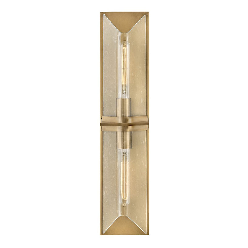 Hinkley Astoria 24in 2-Light Vanity Light | Transitional Heritage Brass Steel and Clear Seedy Glass | Bathroom Vanity | 4 x 5 x 24 in | Model 50712HB