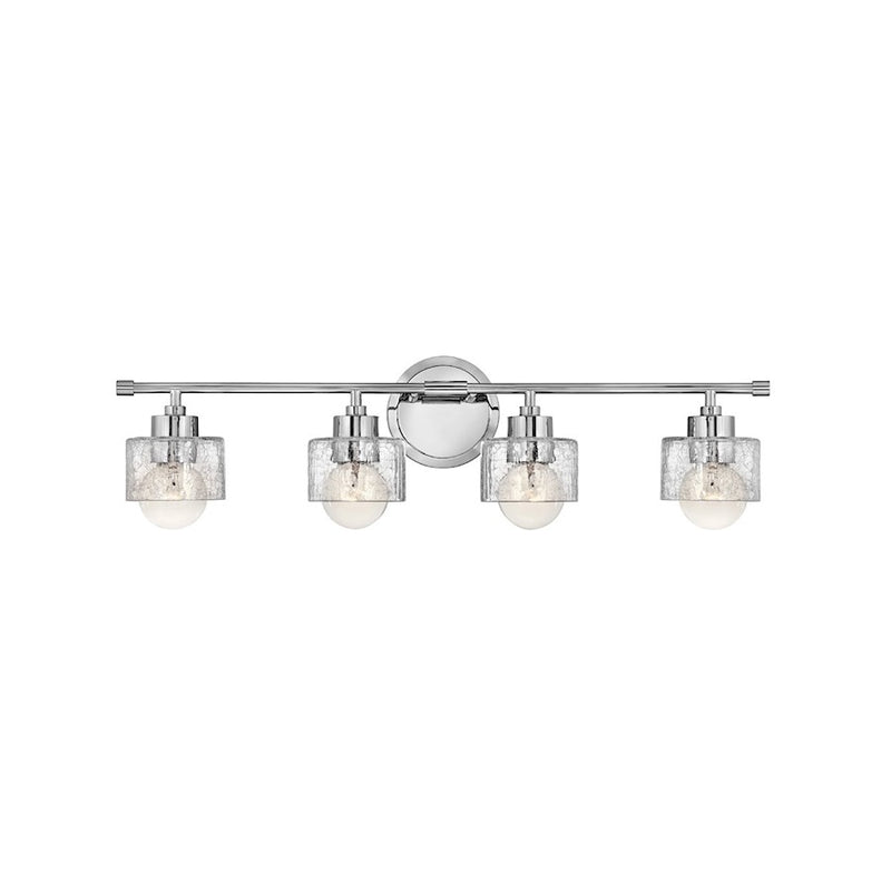 Hinkley Maeve 14in 2-Light Vanity Light | Transitional Chrome Steel and Crackle Glass | Bathroom Vanity | 7 x 14 x 7 in | Model 5082CM