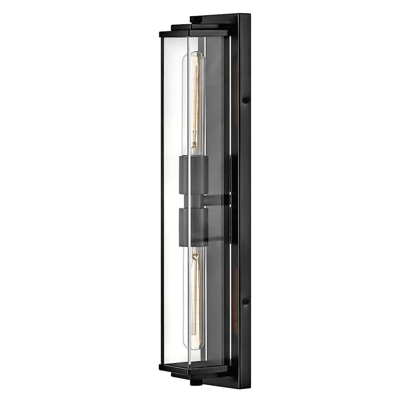 Hinkley Lighting Henri 2-Light Bath Vanity Light | Black Oxide | Clear Acrylic Shade | Traditional Vanity Light Above the Bathroom Mirror | 50902BX