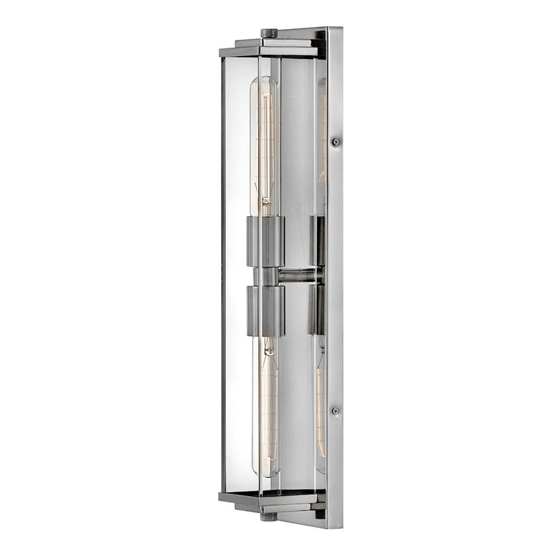 Hinkley Henri 22in 2-Light Bath Vanity | Traditional Industrial Polished Nickel Steel and Clear Acrylic | Bathroom Vanity | 4 x 5 x 22 in | Model 50902PN