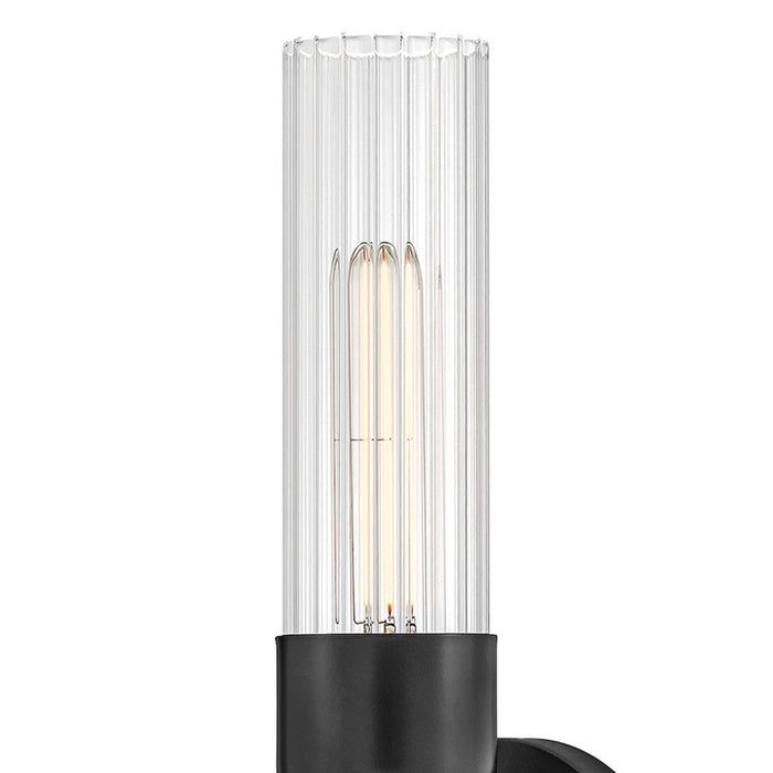 Hinkley Lighting Soren 2 Light Sconce, Black/Clear Fluted