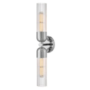 Hinkley Soren 23.5in 2-Light Bath Vanity Light | Transitional Chrome Steel and Clear Fluted Glass | Bathroom Vanity & Powder Room | 4.75 x | Model 50912CM