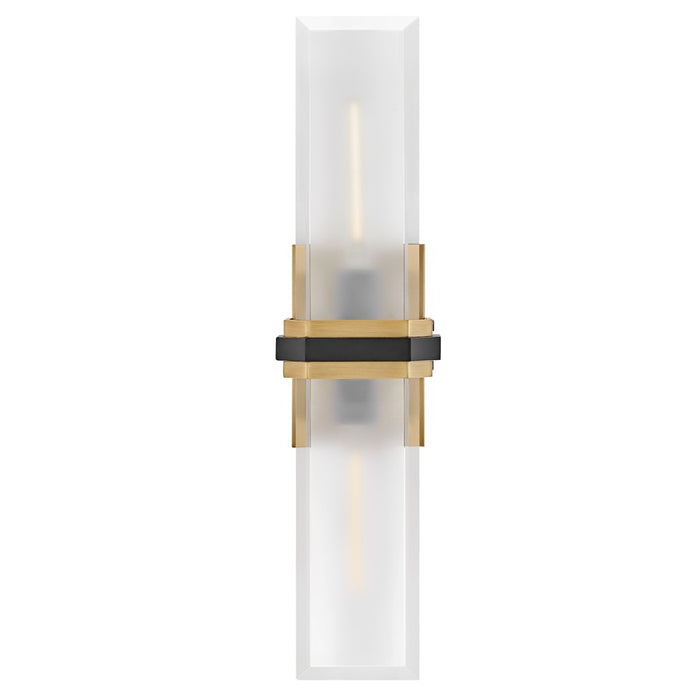 Hinkley Lighting Kipton 2 Light Sconce, Heritage Brass/Clear/Etched - 50942HB-BK