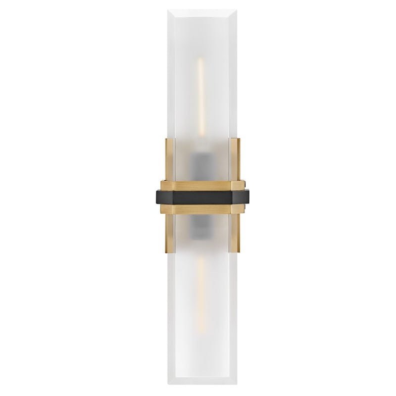 Hinkley Lighting Kipton 2 Light Sconce, Heritage Brass/Clear/Etched