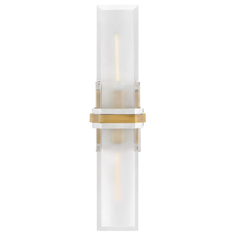 Hinkley Lighting Kipton 2Lt Sconce, Polished Nickel/Clear/Etched - 50942PN-HB