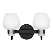 Hinkley Lighting Sylvie 2 Light Vanity, Black/Etched Opal - 50952BK