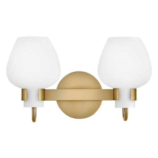 Hinkley Lighting Sylvie 2 Light Vanity, Heritage Brass/Etched Opal - 50952HB