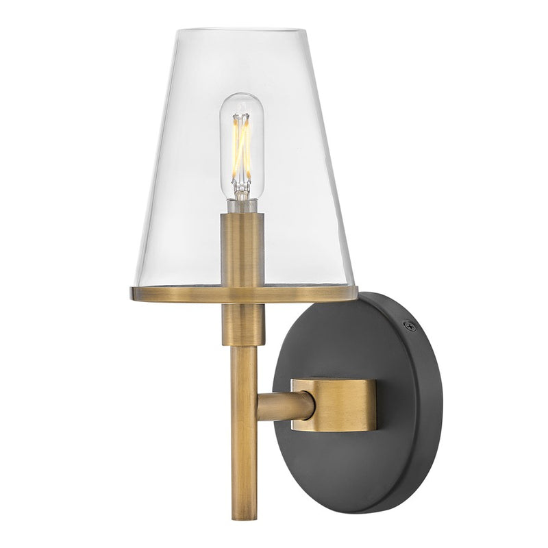 Hinkley Marten 1-Light Vanity Light | Transitional Heritage Brass Steel and Clear Glass | Bathroom & Powder Room | 6.25 x 5 x 11 in | Model 51080HB