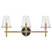 Hinkley Lighting Marten 3 Light Vanity, Heritage Brass/Clear - 51083HB