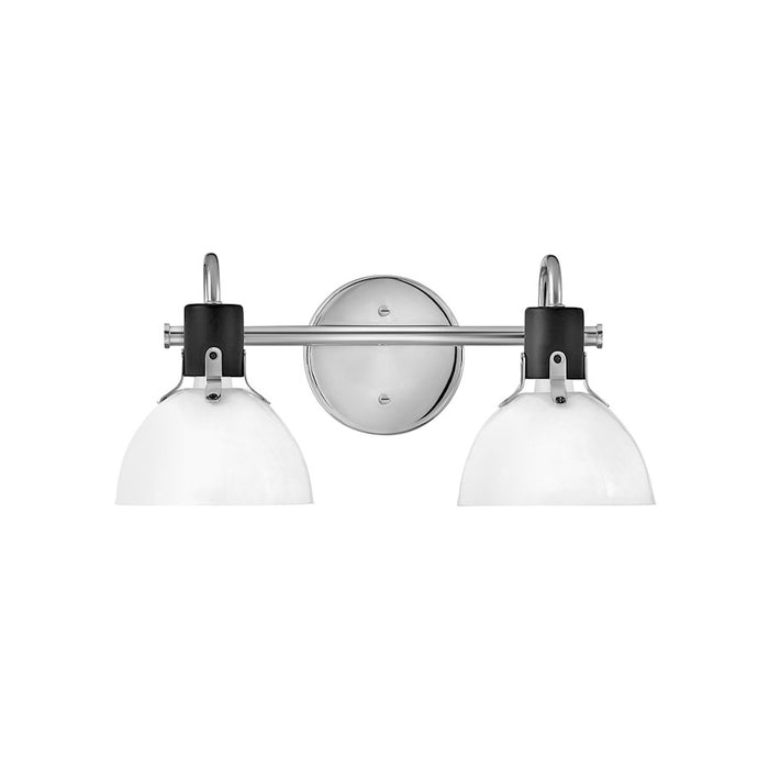 Hinkley Lighting Argo 2-Light Bath Vanity Light | Chrome Finish | Industrial Vanity Light Above the Bathroom Mirror | Hardwired Damp Rated | 51112CM