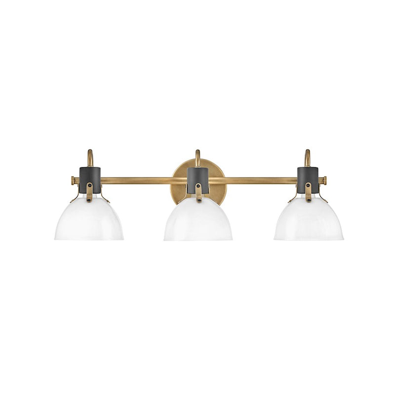 Hinkley Argo 24.5in 3-Light Vanity Light | Industrial Chrome Steel and Cased Opal Glass | Bathroom Vanity & Powder Room | 8.25 x 24.5 x | Model 51113CM